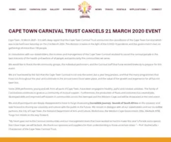 Capetowncarnival.com(Cape Town Carnival Trust cancels 21 March 2020 event) Screenshot