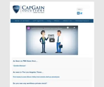 Capgainsolutions.com(CapGain Solutions helps you write off your worthless private stock) Screenshot