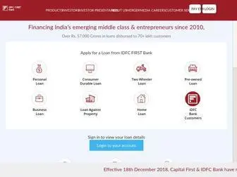Capitalfirst.com(Get Instant Loan Approvals with IDFC FIRST Bank) Screenshot