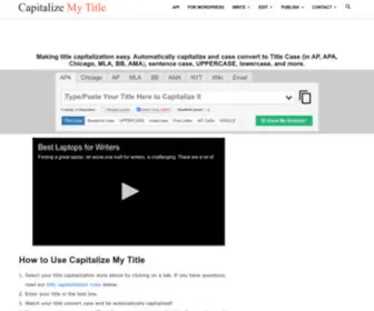 Capitalizemytitle.com(Title Capitalization Tool) Screenshot