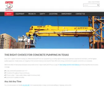 Capitalpumping.com(Concrete pumping expertise to handle any size job) Screenshot