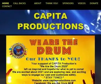 Capitaproductions.com(Home page of Capita Productions "We Are the Drum) Screenshot