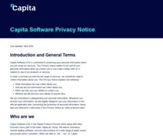 Capitasoftware.com(Privacy notice) Screenshot