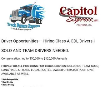 Capitolexpressdrivers.com(Hiring Truck Drivers) Screenshot