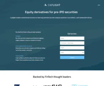 Caplight.com(Institutional derivatives for pre) Screenshot