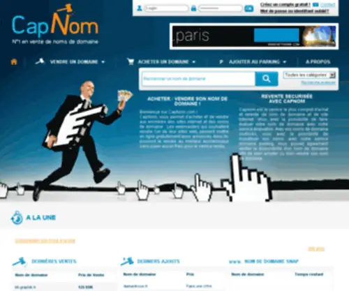 Capnom.com(Nom de domaine Achat Vente domaine et sites aux enchères) Screenshot