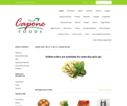 Caponefoods.com(Caponefoods) Screenshot