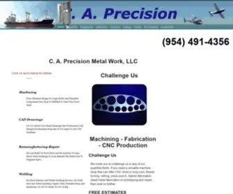 Caprecision.com(Florida CNC Machining and Fabrication by C.A) Screenshot