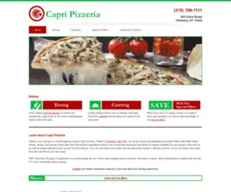 Capripizzaoriskany.com(Capri Pizzeria) Screenshot