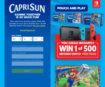 Caprisunsweepstakes.com(CAPRI SUN & Nintendo) Screenshot