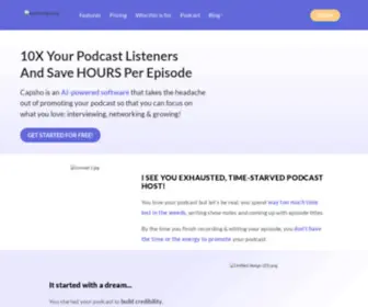 Capsho.com(AI-Powered Podcast Copywriter) Screenshot