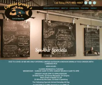 Captaingroovys.com(Captain Groovy's Raw Bar and Grill) Screenshot