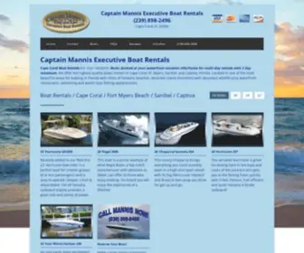 Captainmannisboatrentals.com(Cape Coral Boat Rentals) Screenshot