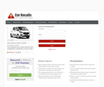Car-Recalls.eu(Weekly updated car recalls database) Screenshot