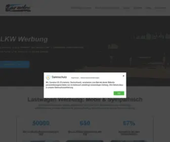 Caradoo.de(LKW Werbung & Autowerbung jetzt hier buchen mit CarAdoo) Screenshot