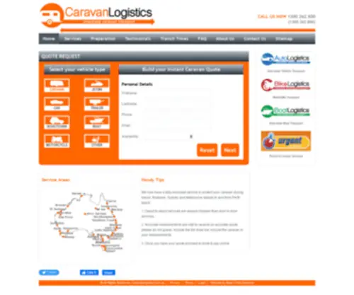 Caravanlogistics.com.au(Caravan Logistics) Screenshot
