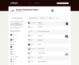 Carbaze.com(Car Specifications Database) Screenshot