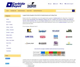 Carbidedepot.com(Carbide Depot Carbide Inserts Boring Bars Toolholders Milling Cutters End Mills Drills Taps) Screenshot