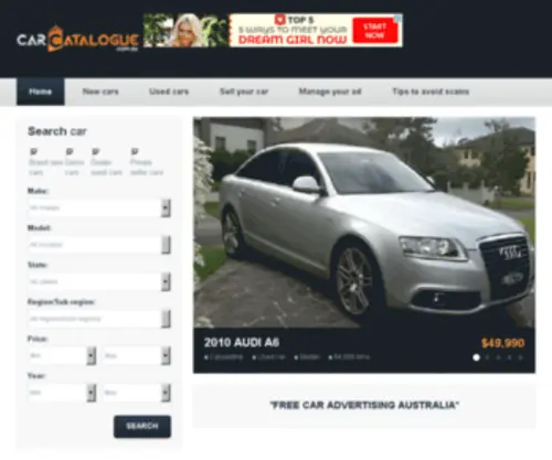 Carcatalogue.com.au(FREE Car Advertising) Screenshot