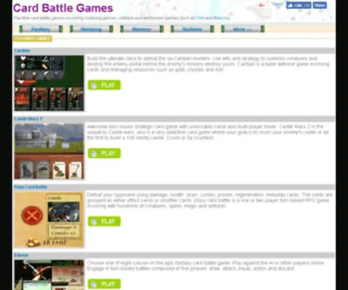 Cardbattlegames.net(Card Battle Games) Screenshot