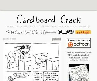 Cardboard-Crack.com(Stick-figure comic strips featuring humor about the Magic) Screenshot