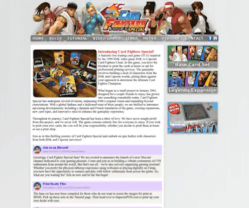 Cardfighterproject.com(This is a fan project to convert the SNK vs Capcom) Screenshot