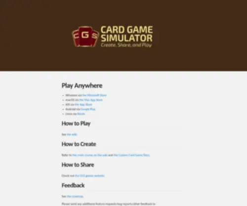 Cardgamesimulator.com(Play Anywhere) Screenshot