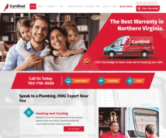 CardinalplumbingVa.com(Plumbing, HVAC Services in North Virginia) Screenshot