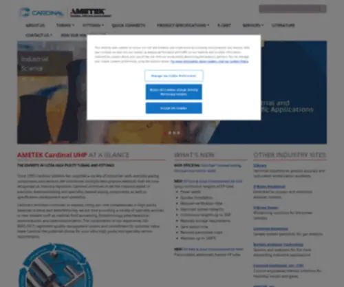 Cardinaluhp.com(AMETEK Cardinal UHP) Screenshot