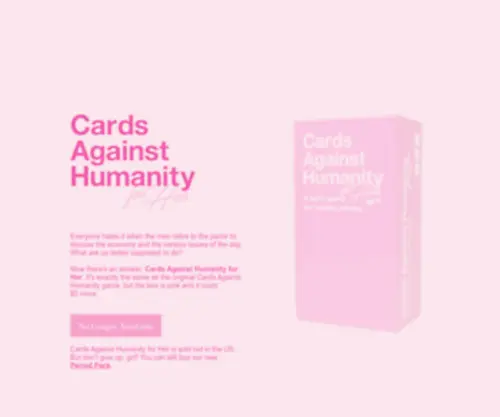 Cardsagainsthumanityforher.com(Cards Against Humanity for Her) Screenshot