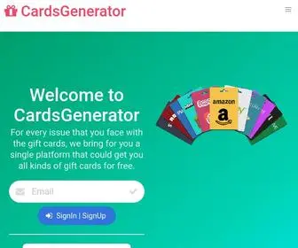 Cardsgenerator.com(Get Free Gift Cards by Completing Offers) Screenshot