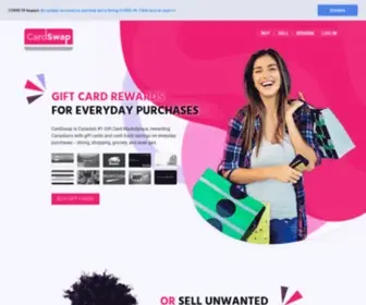 Cardswap.ca(Gift cards and cash back savings on everyday purchases) Screenshot