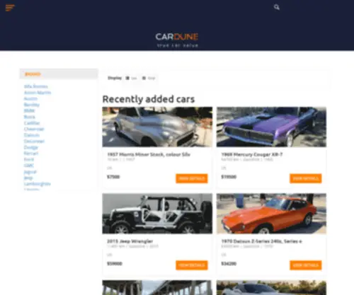 Cardune.com(Used Car Value) Screenshot