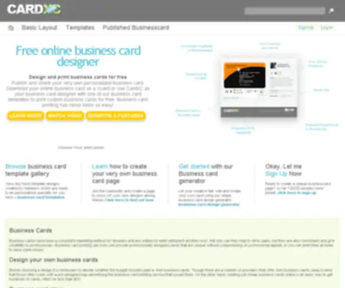 CardXc.com(Free business cards online) Screenshot