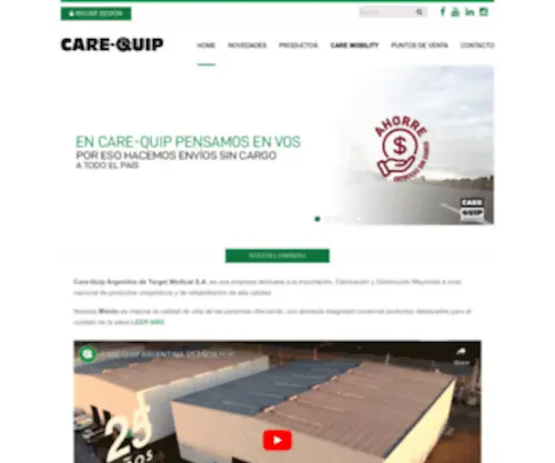 Care-Quip.com.ar(Productos Ortopedicos y de Rehabilitacion) Screenshot