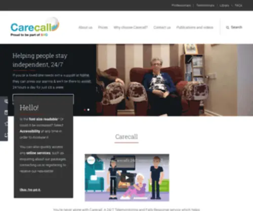 Carecall24.co.uk(Carecall) Screenshot