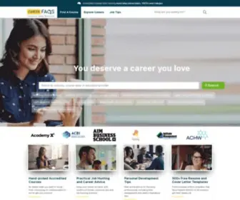 Careerfaqs.com.au(Online courses and career resources) Screenshot