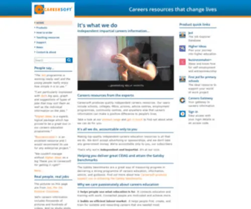 Careersoft.co.uk(Careers software resources for education and guidance) Screenshot
