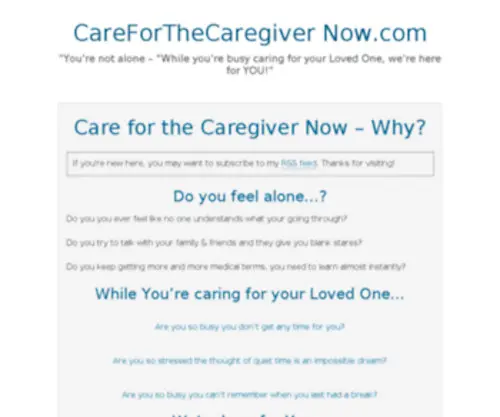 Careforthecaregivernow.com(Care for the Caregiver Now) Screenshot