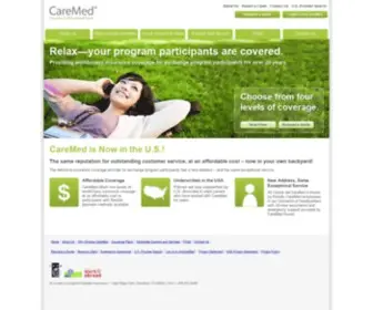 Caremedus.com(CareMed International Travel Insurance) Screenshot