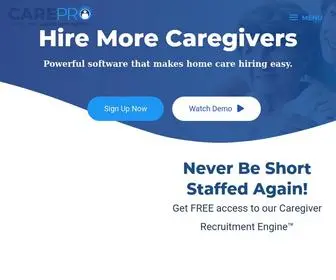 Carepro.io(Helping Home Care Agencies Hire More Caregivers) Screenshot