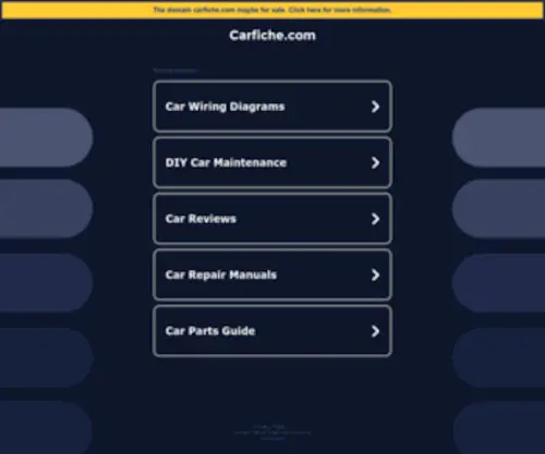 Carfiche.com(Car Fiche) Screenshot