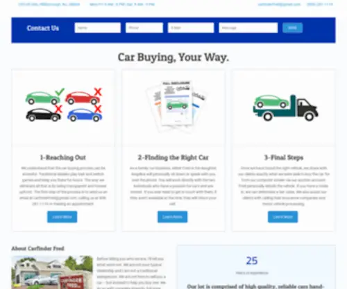 Carfinderfred.com(We guide car buyers through the auto purchasing process. Our goal) Screenshot