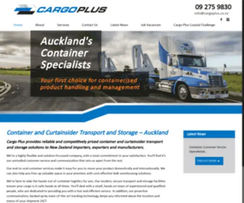 Cargoplus.co.nz(Auckland’s trusted name in container and curtainsider transport and storage services) Screenshot