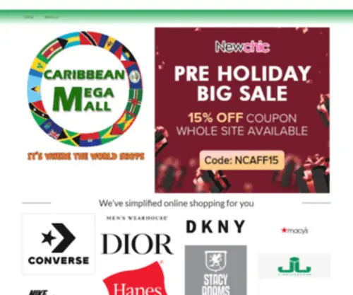 Caribbeanmegamall.com(It's where the world shops) Screenshot
