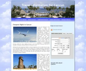 Caribecancun.com(Travel Information about Cancun) Screenshot