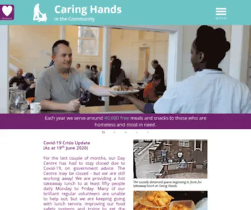 Caringhands.org.uk(Caring Hands in the Community) Screenshot