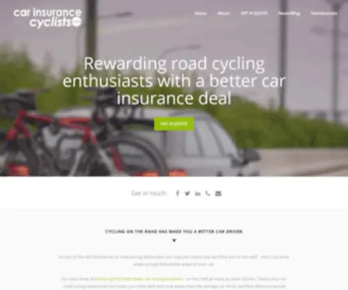 Carinsurance4CYclists.com(Special car insurance deal for road cyclists (enthusiasts and club members)) Screenshot
