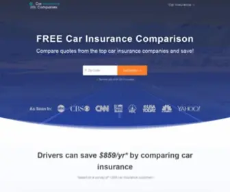 Carinsurancecompanies.net(Compare car insurance rates and car insurance companies online) Screenshot