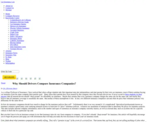 Carinsurancelist.com('s Dr. Christine Berry explains why car insurance rates differ from one company to the next) Screenshot